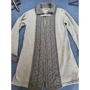 Chiaramente Womens Grey Cable Knit Cardigan Toggle Closure Made in Italy Size M